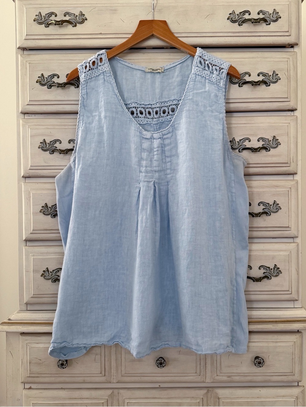 Lungo L’Arno Light Blue Linen Euro Top